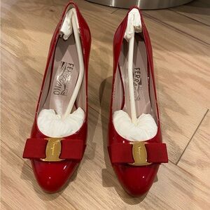 Salvatore Ferragamo Red Patent Leather Heels